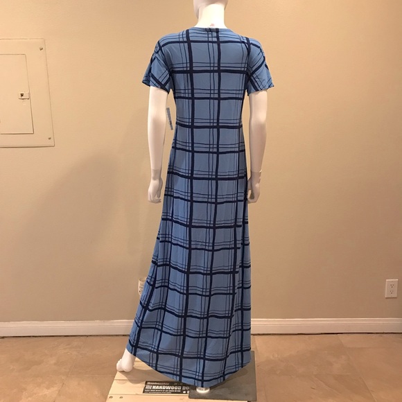 Summer Maxi Dress NEW Size Small Blue Dark Blue Striped Short Sleeve LuLaRoe - Picture 2 of 10